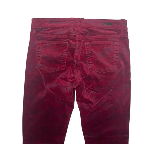 Kut From The Kloth Mia Toothpick Slim Fit Skinny Corduroy Floral Jeans Size 26 - Picture 6 of 10